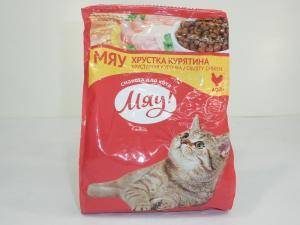 Мяу Хрустящая курочка - сухой корм для взрослых кошек