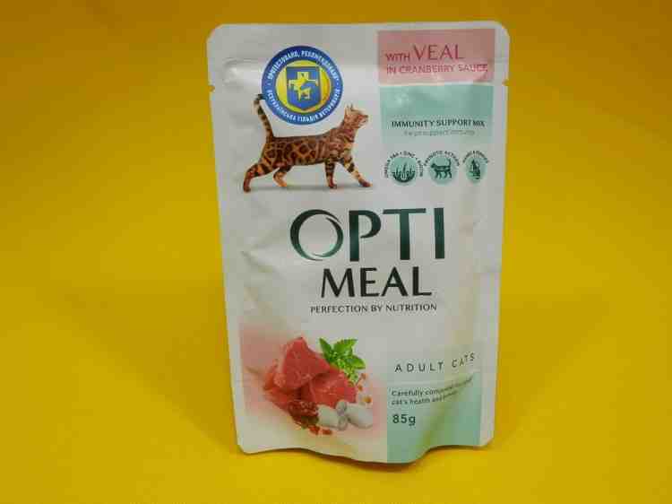 OptiМeal (Оптимил), влажный корм для кошек, пауч 85 г