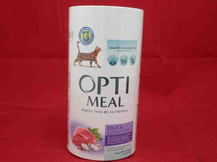 OptiMeal duck, сухой корм для взрослых кошек с эффектом выведения шерсти с уткой