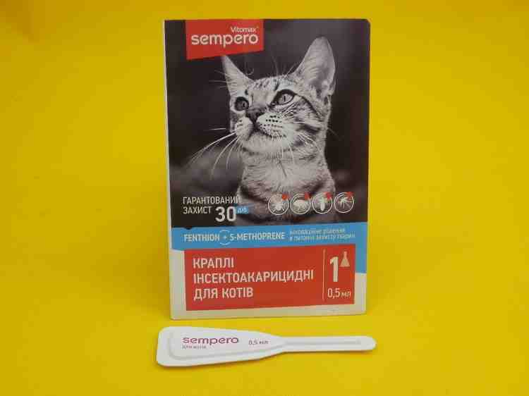 Sempero, инсектоакарицидные капли для собак и кошек