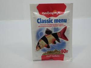Аквариус, корм Классик меню для рыб, берущих корм со дна